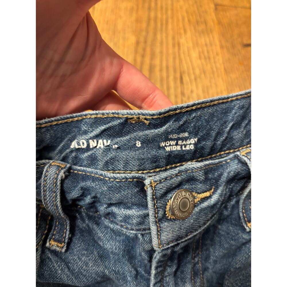 Old Navy WOW Baggy Wide Leg Jeans Size 8 Mid Rise Loose Fit - Picture 7 of 8